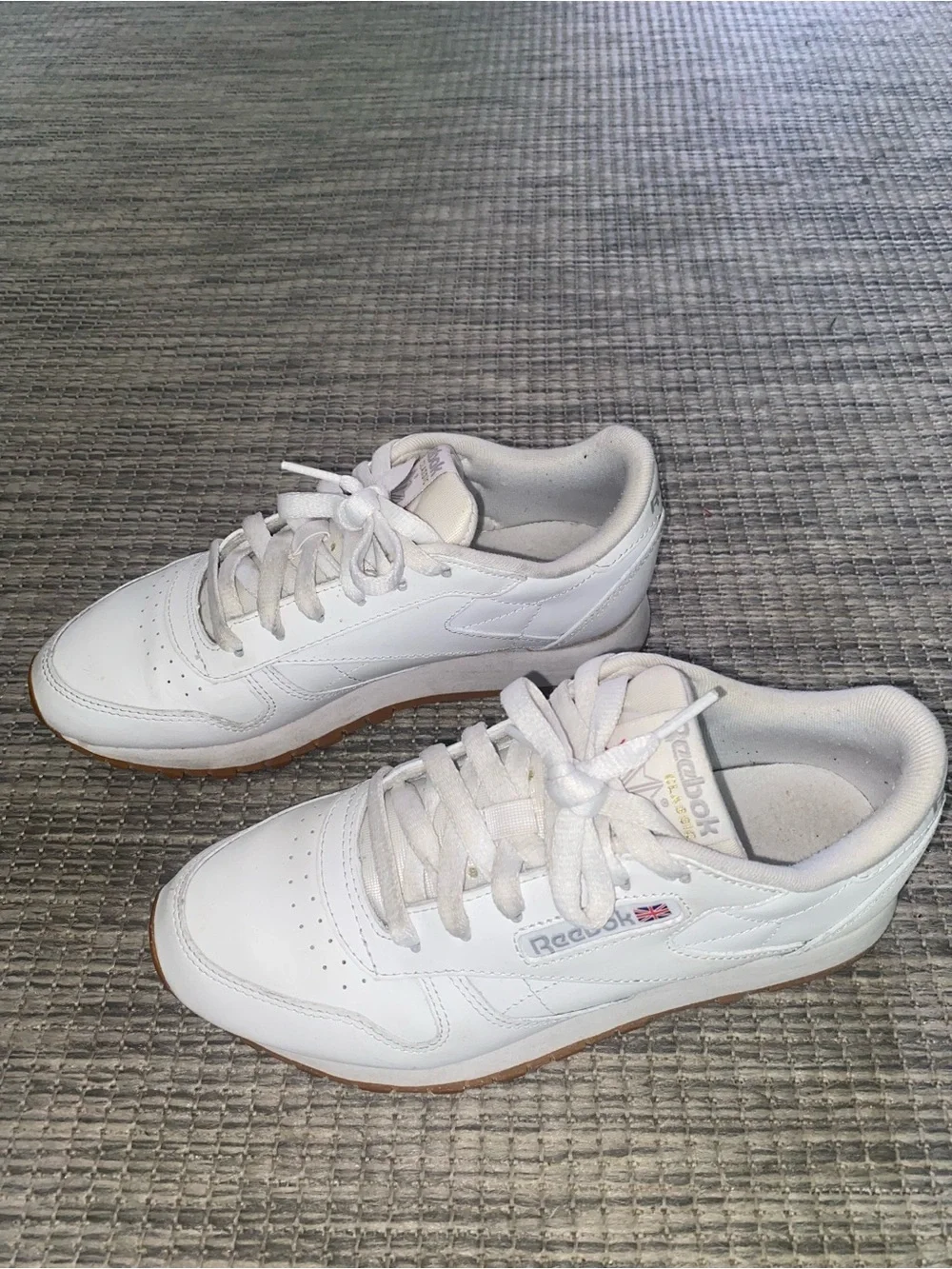 Reebok Women’s Classic Leather Sneakers - White with Gum Sole